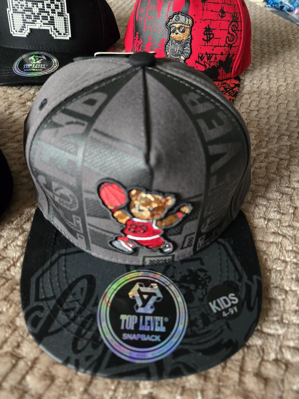 Top Level Kids Snapback Hat Bundle Lot of 5 NWT Adjustable 4-9Y embroidered